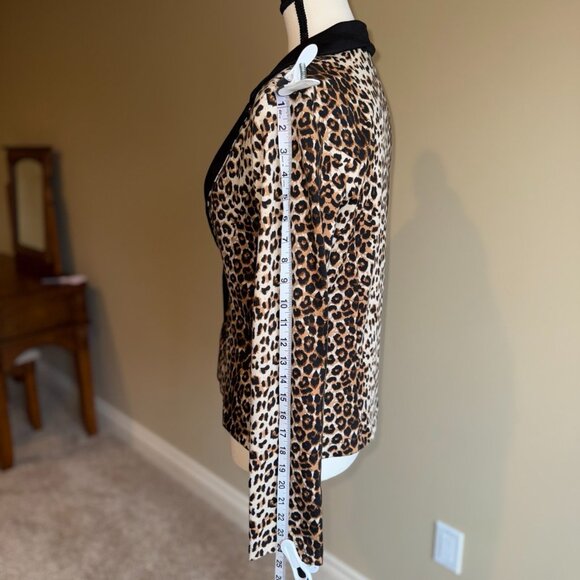 Suzy Shier leopard print double breasted tailored sweater cardigan blazer - Picture 7 of 10